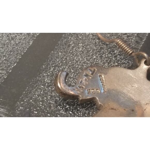 Elephant Abalone Hoop Earrings .925 Sterling Silver Hook Boho Chic Jewelry Gift - Picture 5 of 5